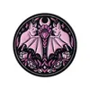 Set de Insignias Creativas de Murciélago, Rosa Rosa y Morado Luna Creciente Murciélago Floral Tres Estilos Pines Personalizados Fábrica al por Mayor