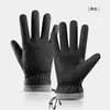 Novas luvas quentes masculinas, forradas com fleece de inverno, espessadas, antiderrapantes, luvas à prova de vento para esqui e ciclismo ao ar livre, envio direto da fábrica para mulheres.