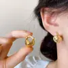 Pendientes de Moda Minimalistas de Lujo con Hielo Triturado Brillante S925 Estilo Retro Europeo y Americano Temperamento de Nicho Gama Alta