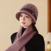 Chapéu de Tricô de Pelo de Coelho para Mulheres no Outono e Inverno, Chapéu Bucket Quente com Forro de Fleece para Meia-Idade e Idosos, Chapéu de Pescador à Prova de Frio, Circunferência da Cabeça Grande, Faz o Rosto Parecer Menor