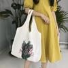 Bolsa de Ombro Grande Capacidade Laranja Estampada Artística Estilo Fresco Bolsa de Lona Portátil para Compras Vaca Fofa Redutora de Idade Doce
