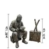 Suministro de Escultura de Figuras de Lavado de Fibra de Vidrio para Parques y Áreas Verdes, Escultura de Trabajo Madre e Hijo Lavando Ropa de Imitación Bronce Adornos Folclóricos