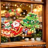 Decorações de atmosfera natalina, Adesivos de janela de desenho animado para árvore de Natal, Adesivos eletrostáticos do Papai Noel, Adesivos para porta de vidro de janela