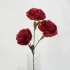 3 Cabeças de Flores de Seda de Peônia para Decoração de Recepção de Hotel, Arranjo Floral de Casamento, Flores Artificiais Direto da Fábrica Fonte