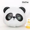 Venta al por mayor cabeza de animal de dibujos animados globo de helio de papel de aluminio león jirafa panda gato globo de micrófono fiesta para niños bebé
