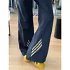 Pantalones Deportivos Rayados Estilo Americano Talla Grande 150kg para Mujer, Delgados de Primavera y Verano, Cintura Alta Versátiles, Holgados, de Secado Rápido, tipo Cargo