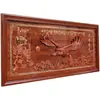 Pintura de Parede Escultura em Madeira Dongyang Madeira Maciça Chinesa Sala de Estar Parede de Fundo Pintura Decorativa Pingente Escritório Placa Decorativa Horizontal para Pendurar na Parede