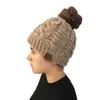 Sombrero de Otoño e Invierno Europeo y Americano 2018 Comercio Exterior Explosiones de Amazon Etiquetado CC Sombrero de Punto Trenzado para Cola de Caballo Sombrero de Lana para Damas