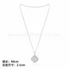 Colar Trevo de Quatro Folhas Van Cleef & Arpels CNC Versão Alta Madrepérola Branca Natural Banhado a Ouro 18K Real Prata Pura Colar de Dez Pétalas