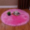 Alfombra redonda moderna de lana sintética blanca para dormitorio, de felpa, para decoración de ventanas y yoga