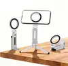 Soporte de trípode magnético para teléfono MagSafe, soporte magnético giratorio de 360 grados, diseño plegable de aluminio con ángulo ajustable, soporte de teléfono portátil para vlogging, viajes, entrenamientos en el gimnasio y uso de escritorio