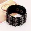 Fábrica directa de joyería de comercio exterior retro europeo y americano pulsera de cuero pulsera punk pulsera de cuero de vaca calavera