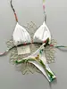 2026 Nuevo Bikini Floral de Comercio Exterior Europeo y Americano Sexy sin Espalda Estilo Resort Traje de Baño de Dos Piezas para Mujer Venta al por Mayor