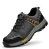 Zapatos de seguridad para el trabajo Four Seasons para hombre, con puntera de acero, resistentes al desgaste, transpirables, cómodos y con suela de goma.