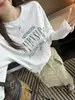 ¡Comodidad inmejorable! ~ Sudadera con cuello redondo y estampado de letras retro americano para mujer, nuevo modelo 2026, top holgado de manga larga con cordón