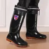 Botas de chuva externas extra-grandes pretas, de cano alto, à prova de cobra, impermeáveis, botas de pesca, sapatos de borracha unissex
