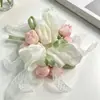 Elástico de Cabelo de Tule de Tulipa Infantil, Corda de Cabelo Fofa para Meninas, Faixa de Cabeça de Alta Elasticidade para Penteado de Coque, Acessório de Cabelo para Meninas