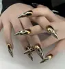 Novas Peças de Unha Manicure Pequenas Frescas Mais Vendidas Transfronteiriças 3D Estéreo Azul Francesa Cauda de Peixe Longa Amêndoa Unhas Usáveis Atacado