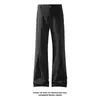 Pantalones de Retazos Plisados Acampanados Estilo Americano, Verano Casual Hielo Seda Fresco Estilo Old Money Holgado con Caída Pierna Ancha Casual
