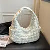 Bolsa Nuvem de Bolinho Doce, Grande Capacidade, Padrão Xadrez, Bolsa de Ombro Simples, Para o Dia a Dia Casual, Bolsa de Mão Estilosa para Sair, Bolsa de Axila