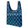 Saco de Compras Dobrável para Armazenamento com Logo Impressível Saco Quadrado Grande Lateral Floral Bolsa de Mão Ecológica de Poliéster