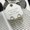 Pendientes de lazo de perlas de primavera temprana, aguja de plata S925, versátiles, elegantes, modernos, para dama, suaves, micro incrustaciones de circonita