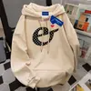 Sudadera con Capucha Estilo High Street Americano para Mujer en Otoño e Invierno Nuevo Estilo Casual Holgada Aspecto Adelgazante Forrada de Polar Engrosada Versátil Tops de Pareja
