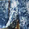 Tejido a Mano Índigo Tela Gruesa Rústica Índigo Antigua Tela Gruesa Tie-Dye Floral Grueso Denso Suave Azul Moderado Rima Ancho 40cm