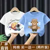 Camiseta de Manga Curta para Meninos 2026 Novo Estilo Verão Infantil Algodão Puro Top Roupas de Verão para Bebê Camiseta Base Estilosa com Desenho Tendência