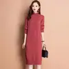 Suéter para Mujer Suéter de Lana Suéter de Invierno Vestido Suelto Talla Grande Vestido Cálido Camisa Base Trenzada