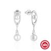 Aretes de Plata S925 Estilo Coreano Estilo Retro Aretes de Perlas Simples Asimétricos Aretes de Perlas Elegantes de Alto Valor para Mujeres