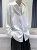 Camisa Masculina Tendência Retro Americana para Primavera e Verão, Estilo Coreano, Estilo de Hong Kong, Bonita e de Alto Padrão, Manga Longa Casual, Camisa de Seda Gelada