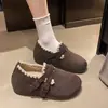 Sapatos Birkenstock com Sola Grossa, Aumentadores de Altura, Forrados com Lã, Sapatos Finos de Algodão com Lã para Mulheres, Novas Botas de Neve Birkenstock de 2026, Mocassins