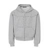 Moletom com Capuz de Marca Americana Tendência Masculino Outono e Inverno Pesado 400g Design Rivet Metálico Decorativo Jaqueta Solta