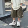 Tai Ru 2026 Verano Nuevo Estilo Coreano Color Sólido Transpirables Cómodos Pantalones Cargo Shorts para Niños Versátiles Modernos