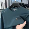Sudadera de cuello redondo para hombre de primavera y otoño, camiseta de manga larga, top pullover casual de negocios para hombre de primavera y otoño, camiseta básica