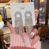 Aretes de Borla Larga Europeos y Americanos Lujo Accesible de Alta Gama Nuevos Aretes de Lujo Accesible Aguja de Plata 925 Aretes Elegantes de Diamante Completo para Mujer