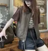 Chaleco de alta costura para mujer, estilo vintage, sin mangas, con cremallera, para primavera y otoño 2026, con un diseño estilizado y versátil