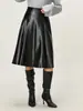 TU017# Ropa de mujer de comercio exterior transfronterizo de Amazon Europa y América INS nueva falda grande retro casual de PU