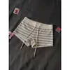 Pantalones de pijama a rayas simples y casuales estilo coreano para mujer, nuevos de verano, talla grande, versátiles, ropa de estar, cómodos shorts para casa