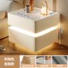 Mesa de cabeceira inteligente Luz Luxo High-end Madeira maciça 2024 com luz Novo quarto Bloqueio Pequeno Gabinete Simples Moderno