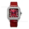 Reloj de Pulsera Mecánico para Mujer con Moissanita y Diamantes Completos al por Mayor, Exportación a Europa y América, Sencillo de Moda con Correa de Cuero de Moissanita