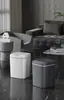 Cubo de Basura Automático con Sensor 12l Blanco Papelera Inteligente con Pedal para Baño Cocina Almacenamiento de Residuos, Papelera Recargable para Hogar Espacio Estrecho