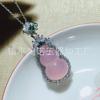 Collar con colgante de calabaza de calcedonia con incrustaciones de plata 925 de hielo alto, colgante de jade Fu Lu de ágata blanca, venta al por mayor de fábrica