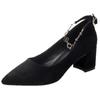 Zapatos de Tacón Alto de Una Correa para Mujer, Nuevo Diseño Verano y Otoño 2026, Elegante Adorno de Perlas, Adecuados para Combinar con Vestidos, Zapatos de Tacón Grueso Medio