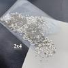 Manicura mini plana diamante blanco con forma especial tamaño pequeño celebridad de internet mismo estilo transparente diamante cuadrado gota de agua amor rectangular