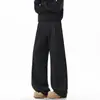 Calças plissadas fluidas, limpas e com bom caimento para homens, estilo outono americano de alta rua, calças casuais largas retas e soltas para homens