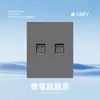 Asia Central Rusa Tipo 86 Interruptor Socket Estándar Europeo, Panel Gris Estilo Ruso, Control Único, Ignífugo, Enchufe Estilo Ruso