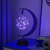 Luz de estrelas e lua LED Amazon transfronteiriça bola de rattan de maçã luminária de mesa criativa corda de cânhamo ferro USB luz noturna decorativa