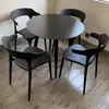 Juego de Plástico para Reuniones de Ocio al Aire Libre con Mesa Redonda Pequeña y Sillas para Balcón, Popular en Cafeterías de Té de Leche de Moda, Mesa de Comedor Simple para Uso al Aire Libre